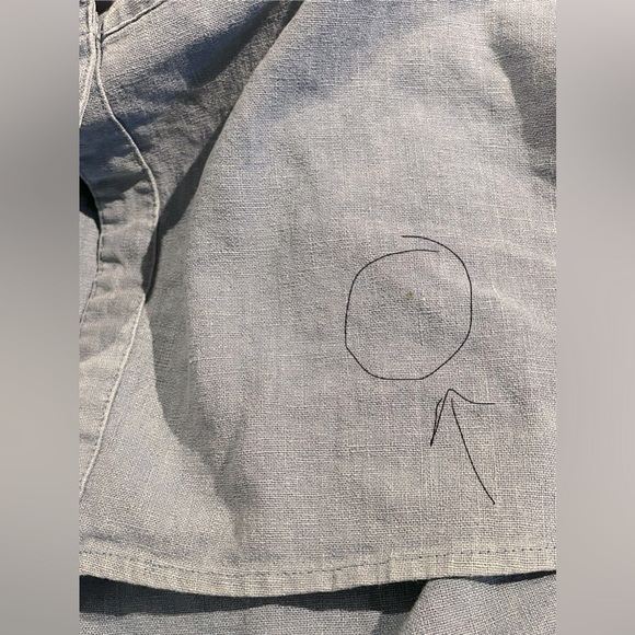 Free People Chambray Button Down Sleeveless Linen Blend Top Size Large - Picture 8 of 8